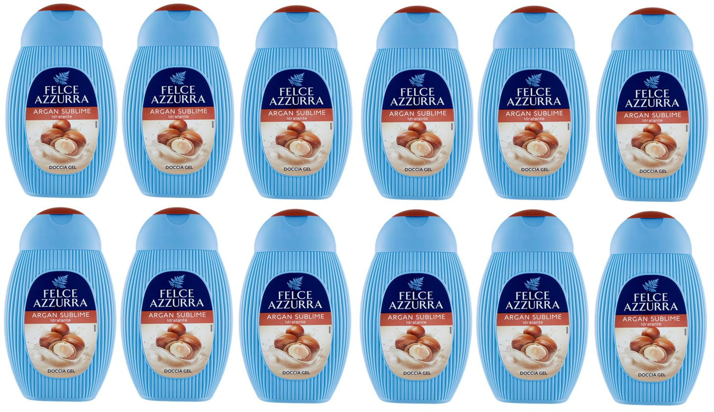 12x Felce Azzurra Argan Sublime Gel da Doccia - Doccia Gel Bagnoschiuma 250ml