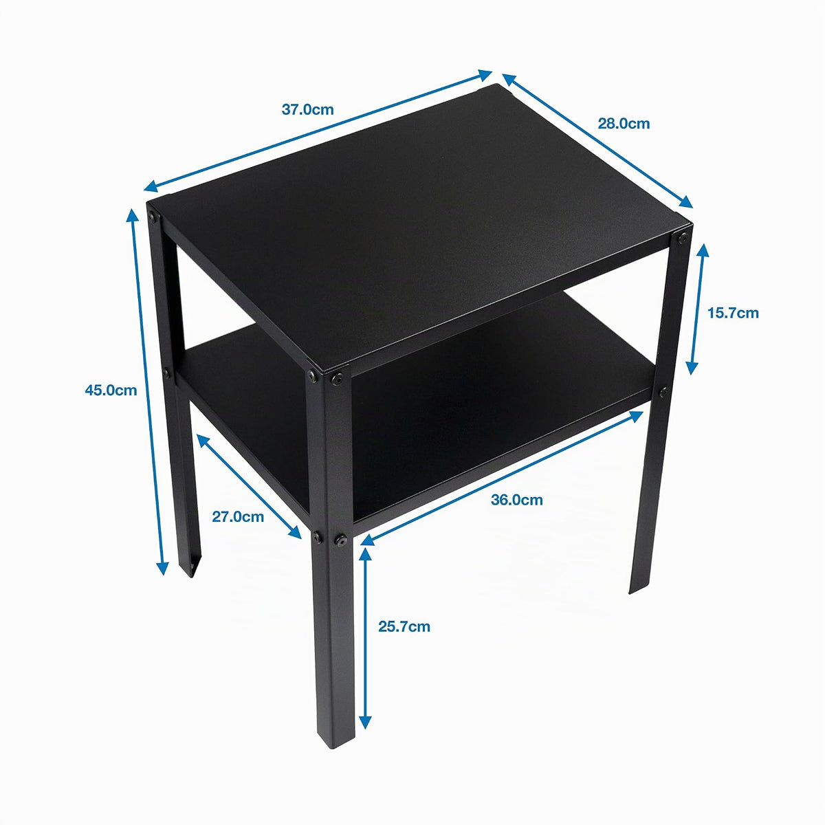 IKEA KNARREVIK - Comodino in metallo con ripiano, colore: nero.