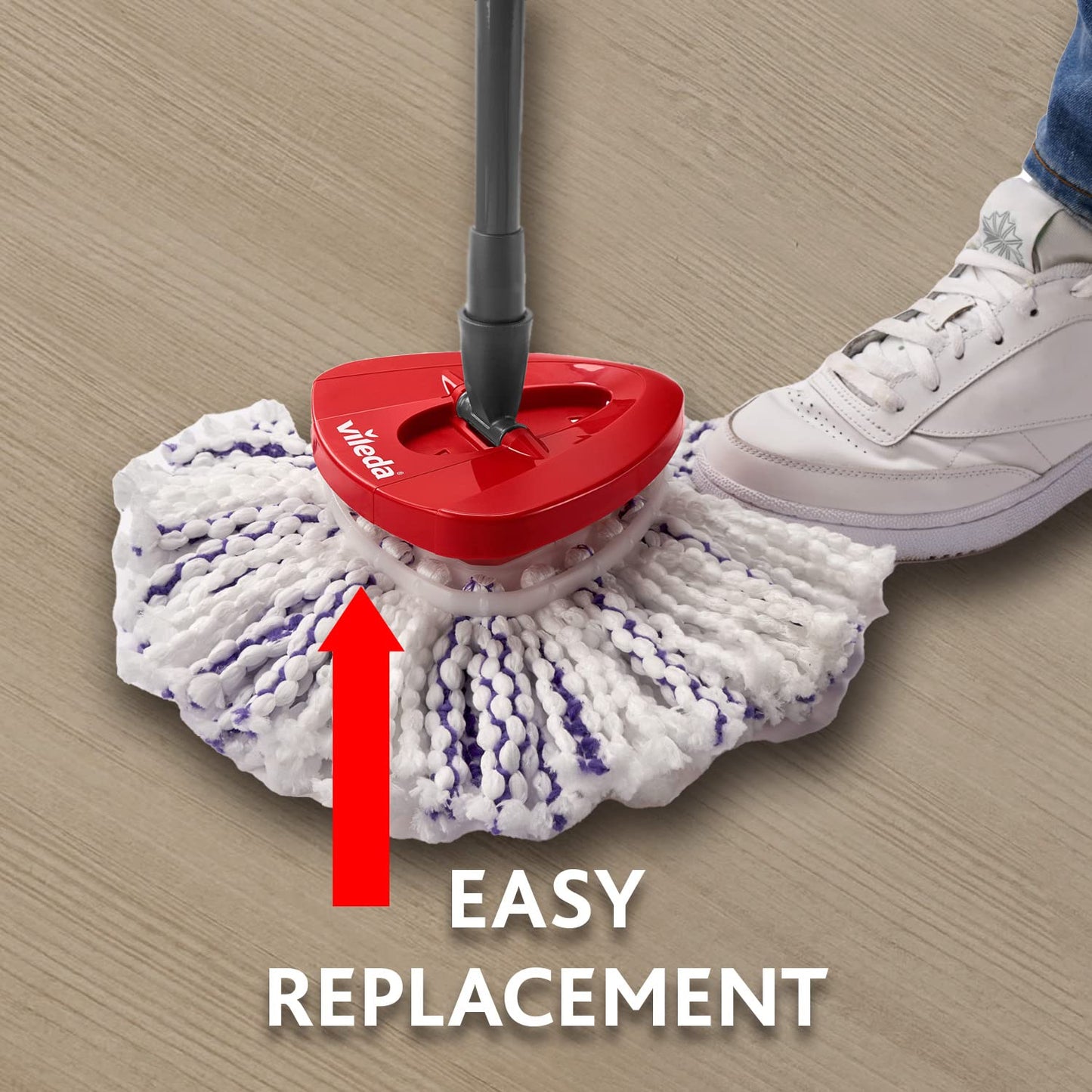 Vileda Testa di Ricambio, Lilla/Bianco, Grande