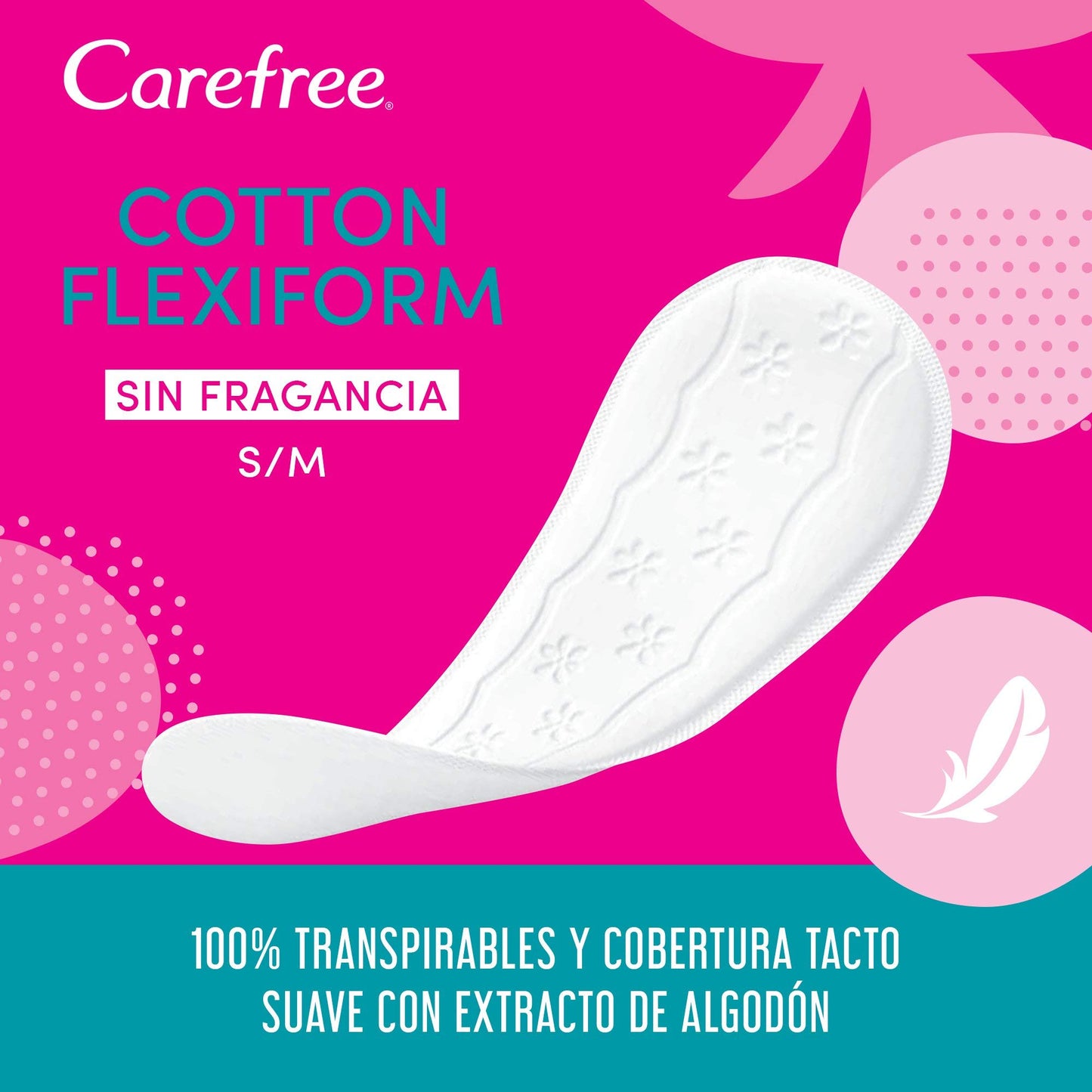 Carefree Pantyliners estratto cotone traspirante, confezione da 20