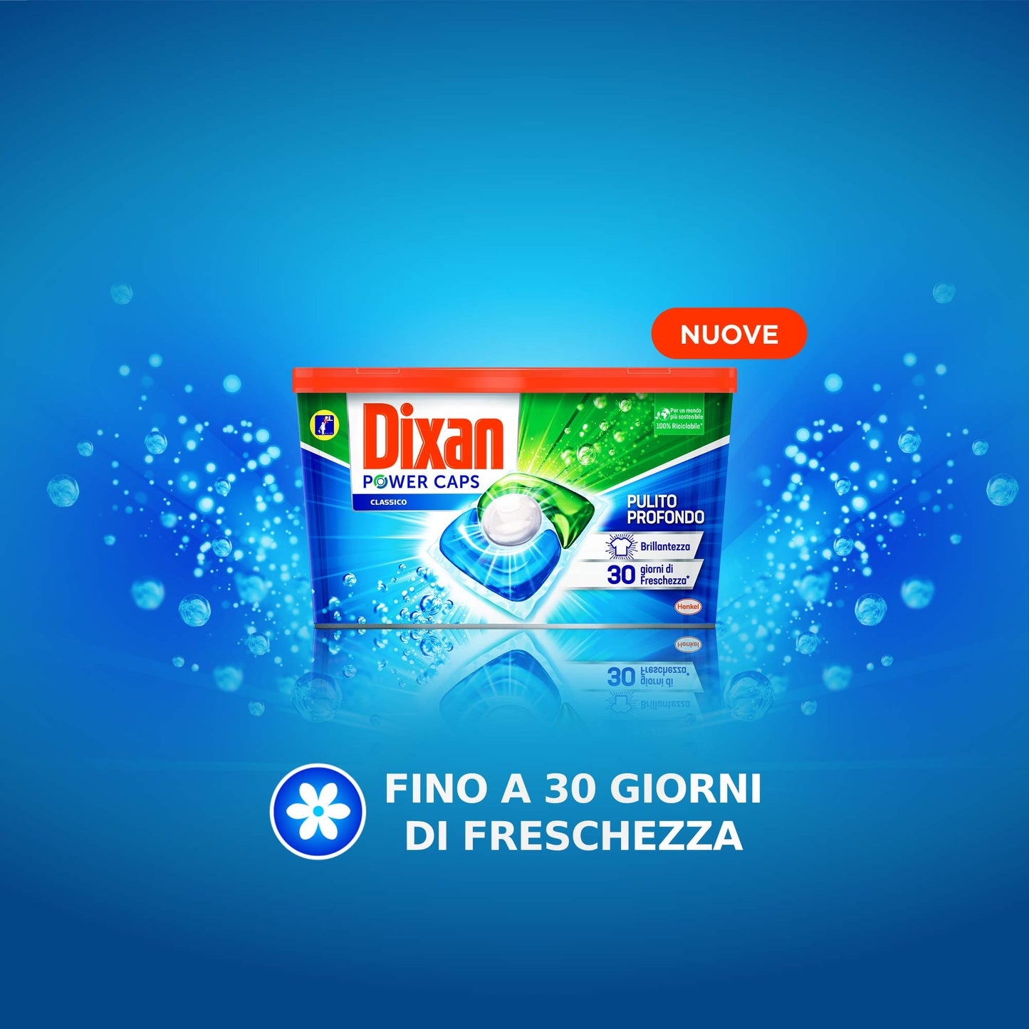 Dixan PowerCaps Multicolor, Detersivo Lavatrice Capsule, Ideale per capi colorati, 60 lavaggi - 900 g