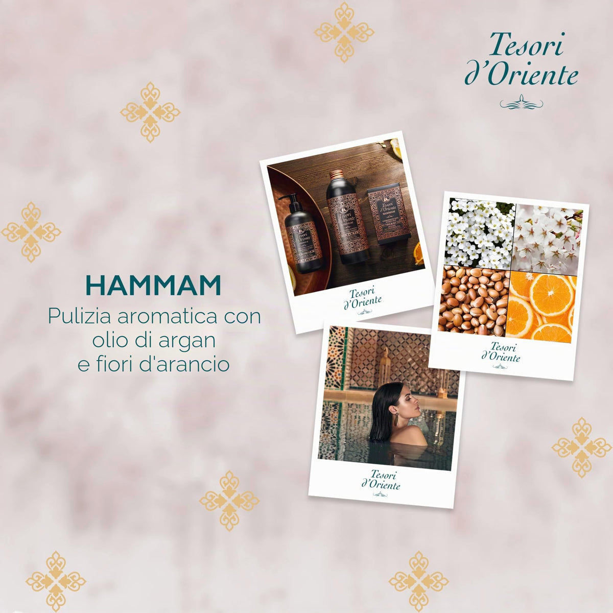 Tesori d'Oriente | Scrub corpo 'Hammam' | esfoliazione corpo aromatico | Rituali benessere per corpo e sensi | 300 ml
