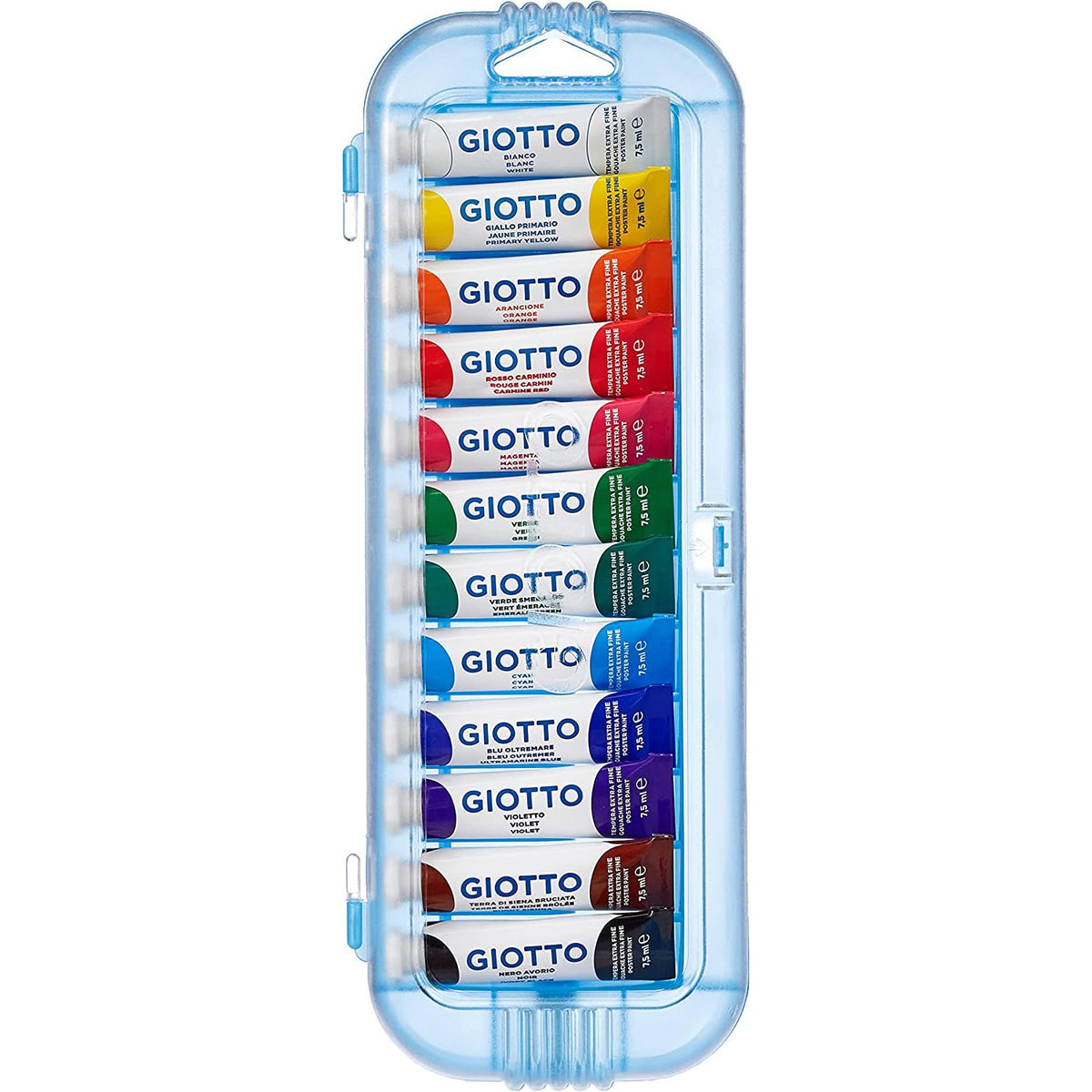 Giotto Tempera Extra Fine, Astuccio Da 12 Tempere In Tubetto, Multicolore, 7.5 Ml (Confezione Da 12)