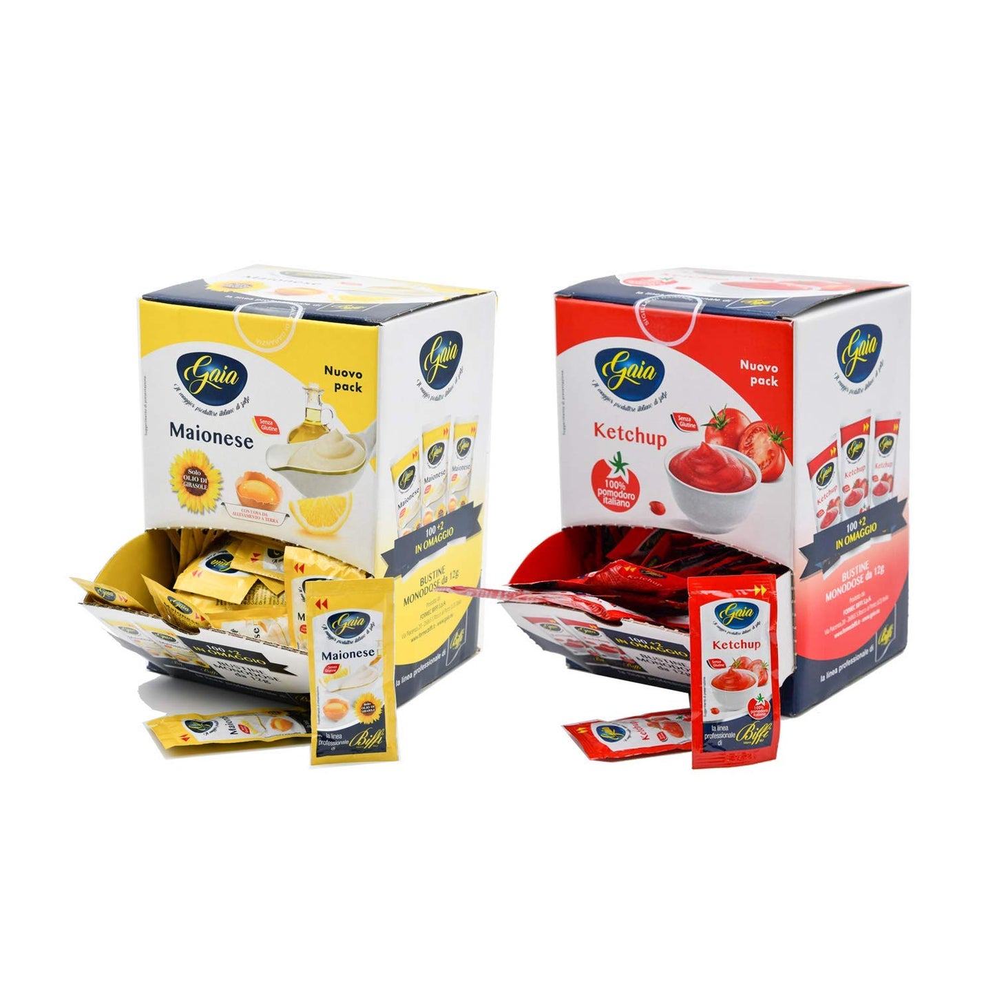 Gaia - Mix Di Salse Monodose: 102 Bustine Di Maionese + 102 Bustine Di Ketchup
