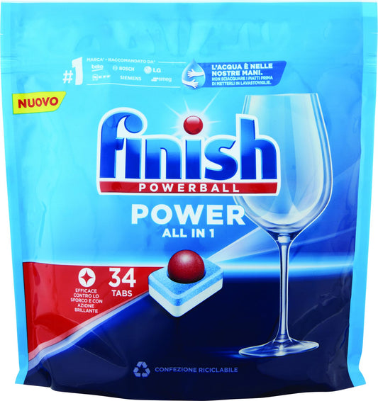 Finish Power All in One Regular pastiglie lavastoviglie 34 lavaggi 544 gr