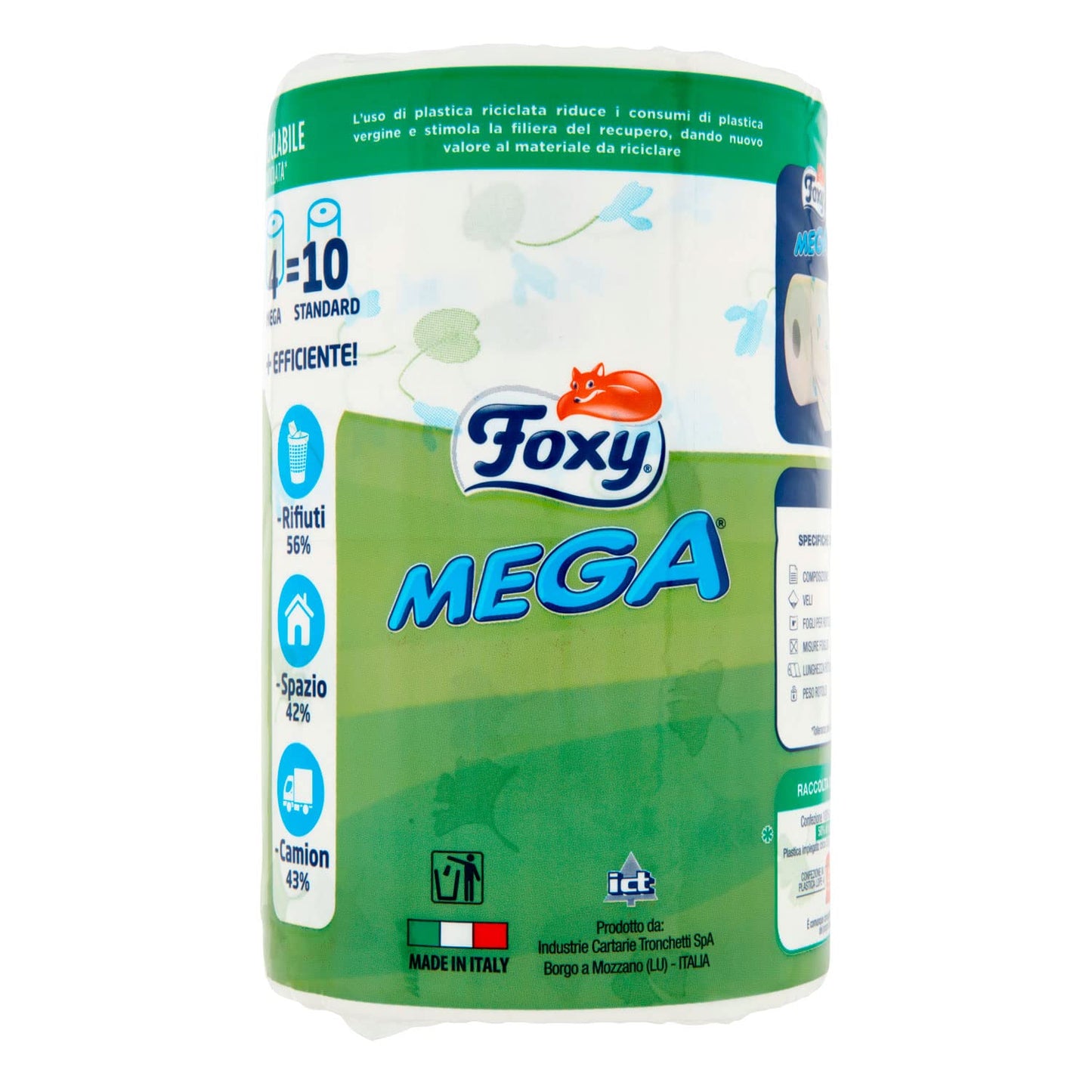 Foxy Carta Igienica Mega Decorata, Confezione da 4