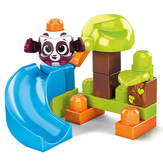 Mega Bloks First Builders, Bubù Cuccioli con Lanciatore Tema Foresta, 12 Blocchi da Costruzione, Giocattolo per Bambini 1+ Anni,GKX68