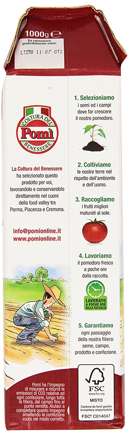 Pomi - Passata di Pomodoro, fresca, densa e profumata - 1000 gr x 6 pezzi