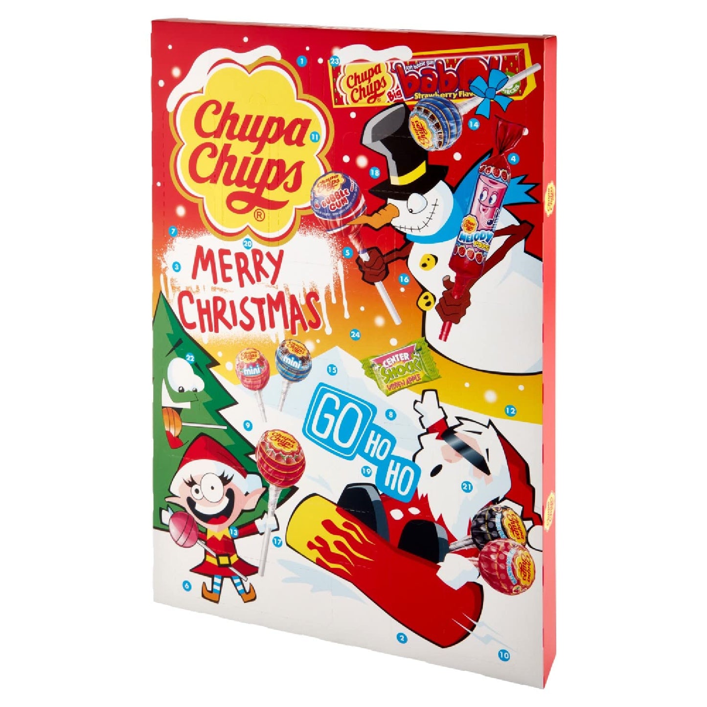 Chupa Chups Calendario dell'Avvento, Calendario Avvento con Lollipop e Gomme da Masticare, Gusti Assortiti, Ottimo Come Idea Regalo per Natale per Bambini, 24 Sorpresine