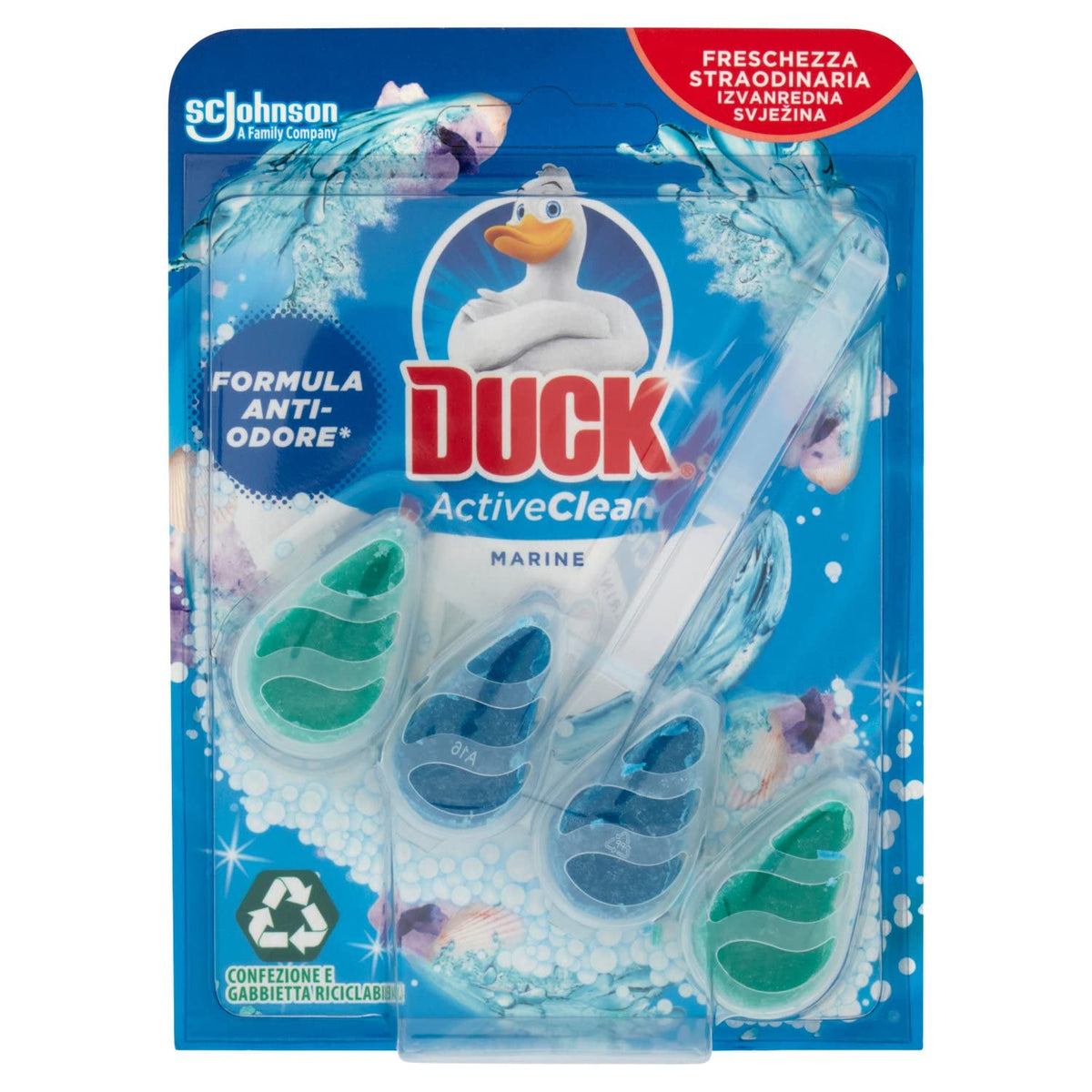 Duck Active Clean - Tavoletta Igienizzante WC, Profumo Marine, Confezione da 1 Pezzo