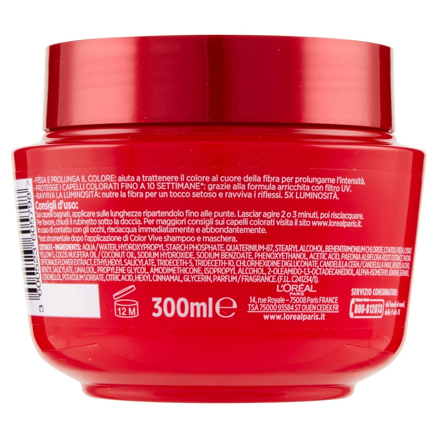 L'Oréal Paris Elvive Maschera Protettiva Color Vive, per Capelli Colorati, 300 ml