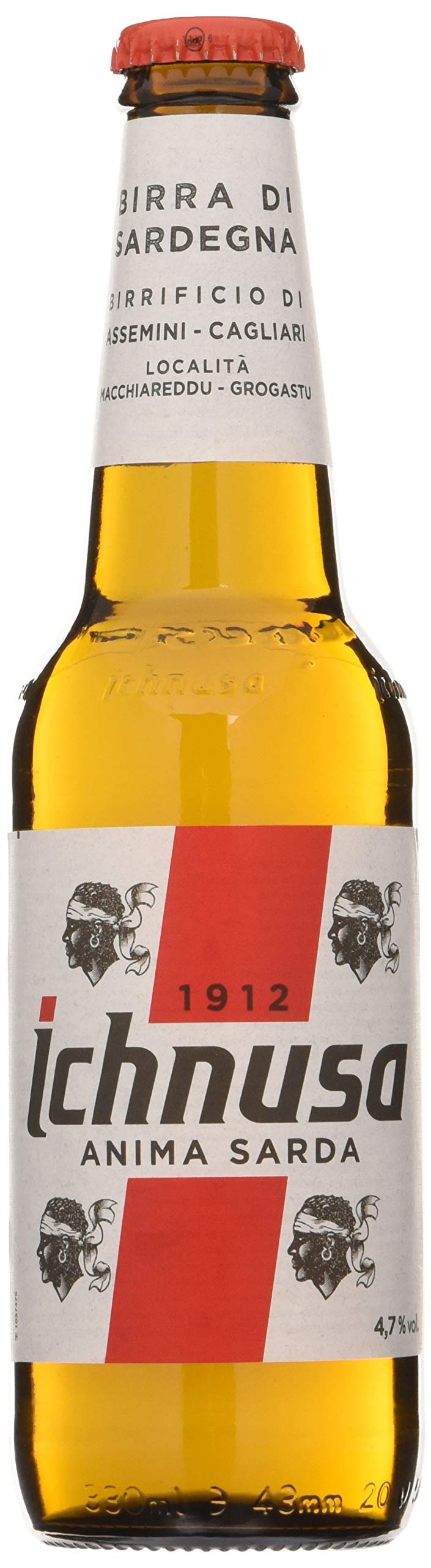 Ichnusa Set 8 Birra in Bottiglia 33x3 Vetro Bevanda alcolica da tavola, Multicolore, 330 ml (Confezione da 8), 8 unità