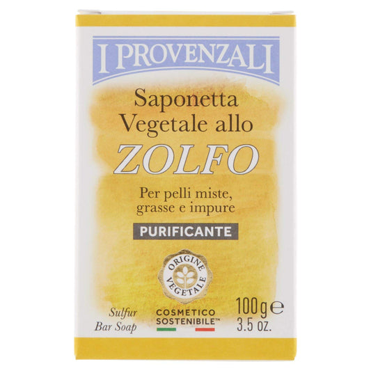 I Provenzali Saponetta purificante allo zolfo, 100 g - [pacco da 6]