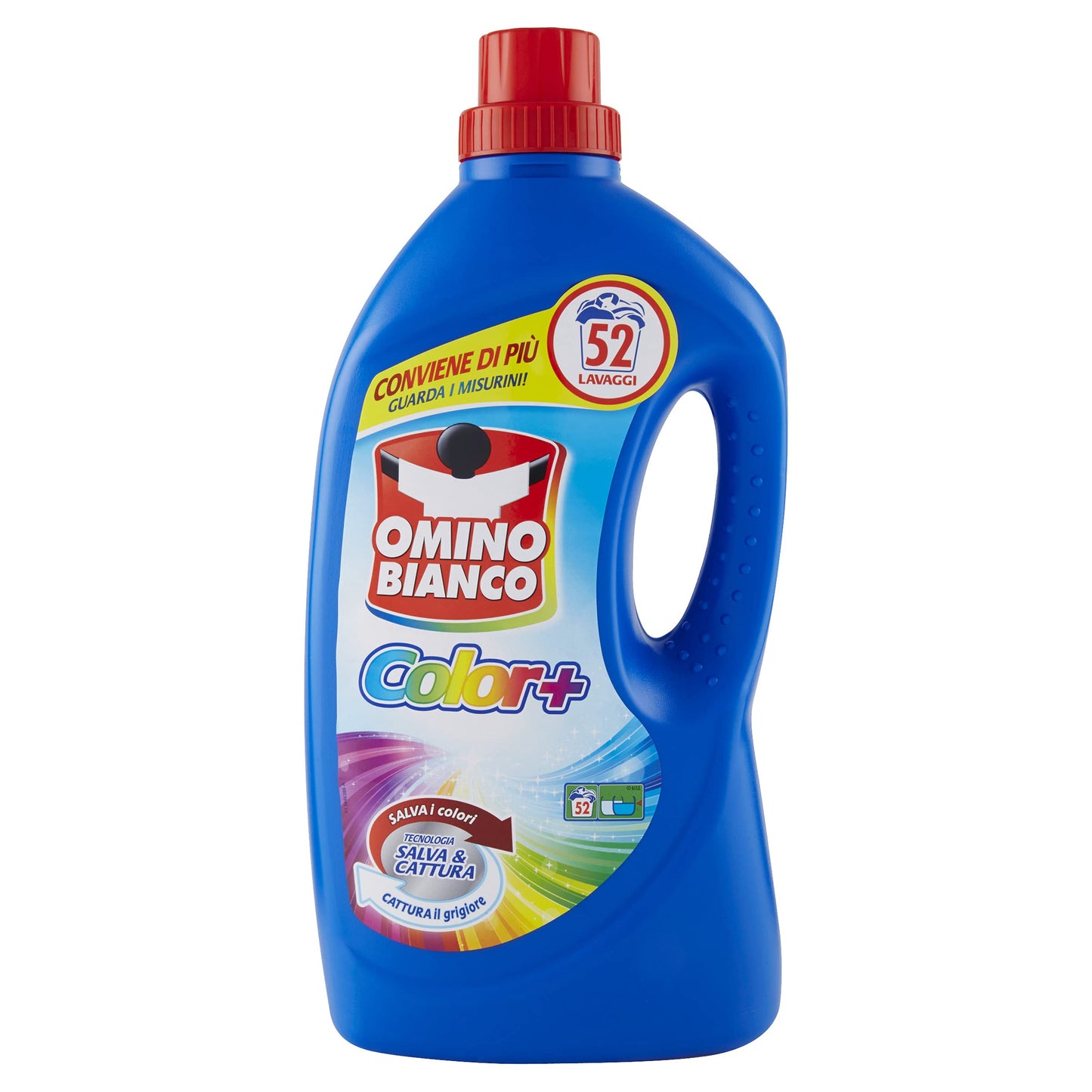 Omino Bianco - Detersivo Lavatrice Liquido Color+, 312 Lavaggi, Specifico per Capi Colorati, Tecnologia Salva i Colori e Cattura il Grigiore, 2600 ml x 6 Confezioni