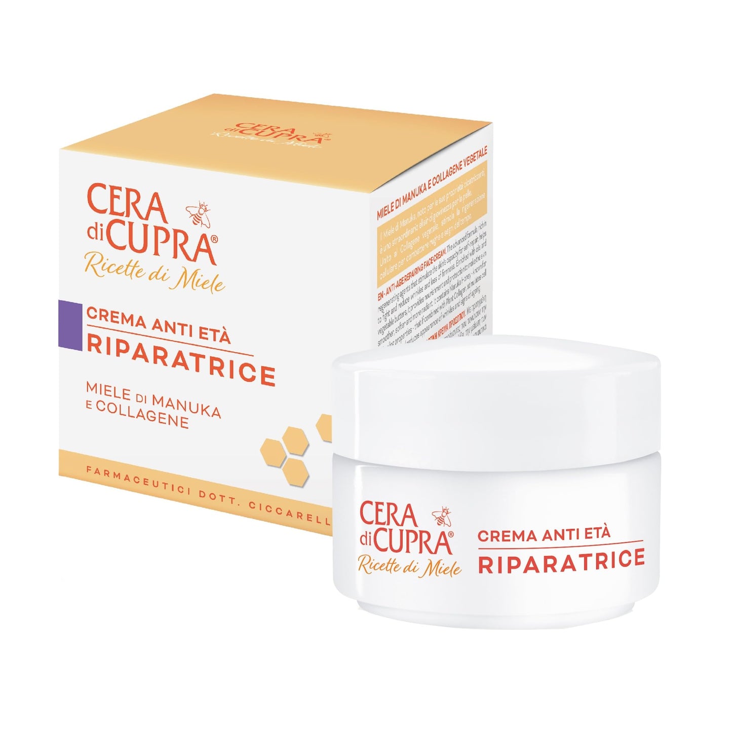 Cera di Cupra, Crema Anti Età Riparatrice, Formula Avanzata che Aiuta a Combattere e Ridurre le Rughe e la Perdita di Compattezza, Made in Italy, Dermatologicamente Testata, 50 ml