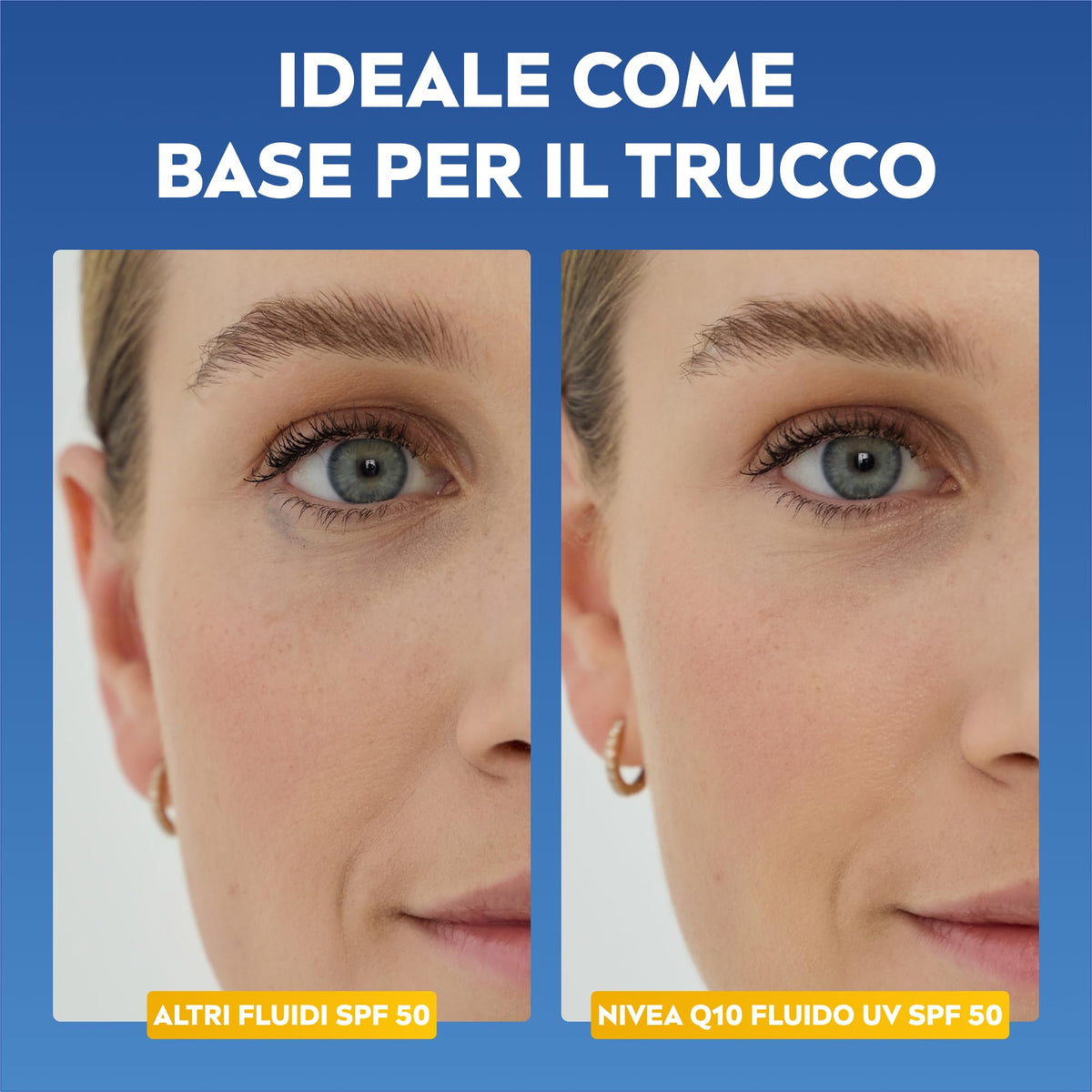 NIVEA Q10 Anti-Rughe Expert Fluido UV Quotidiano SPF 50 40 ml, Crema viso antirughe a tripla azione con protezione solare, Crema viso SPF 50 con Q10 Puro e Glycostop contro raggi UV e rughe
