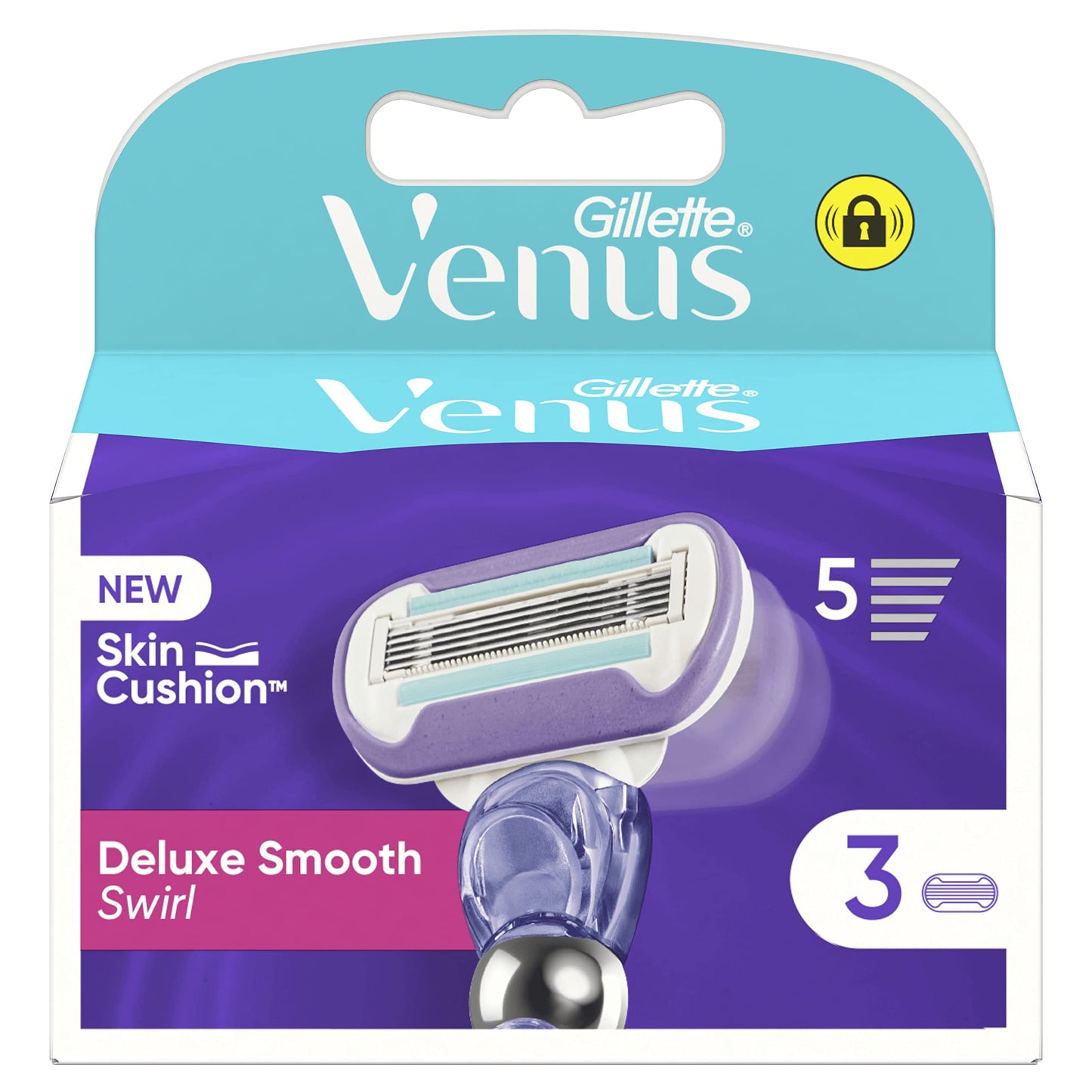 Venus Gillette Lamette Rasoi Donna Deluxe Smooth Swirl Per Rasoio A 5 Lame, Confezione Da 3