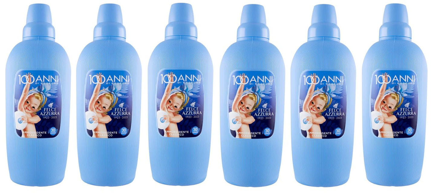 6x Felce Azzurra - Ammorbidente Classico, Profumo Inconfondibile, Capi Morbidi - 30 Lavaggi - 2Lt