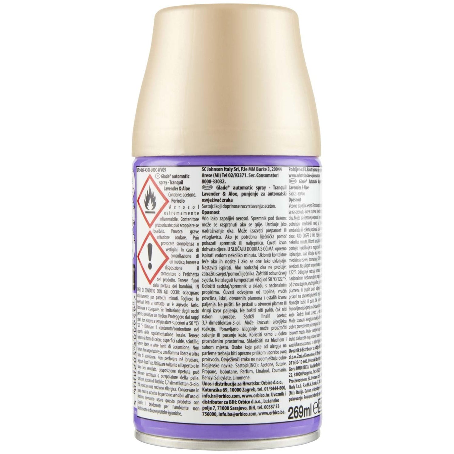 Glade Automatic Spray Ricarica, Profumatore per Ambienti, Fragranza Calm Lavender & Jasmine, 1 Ricarica da 269 ml