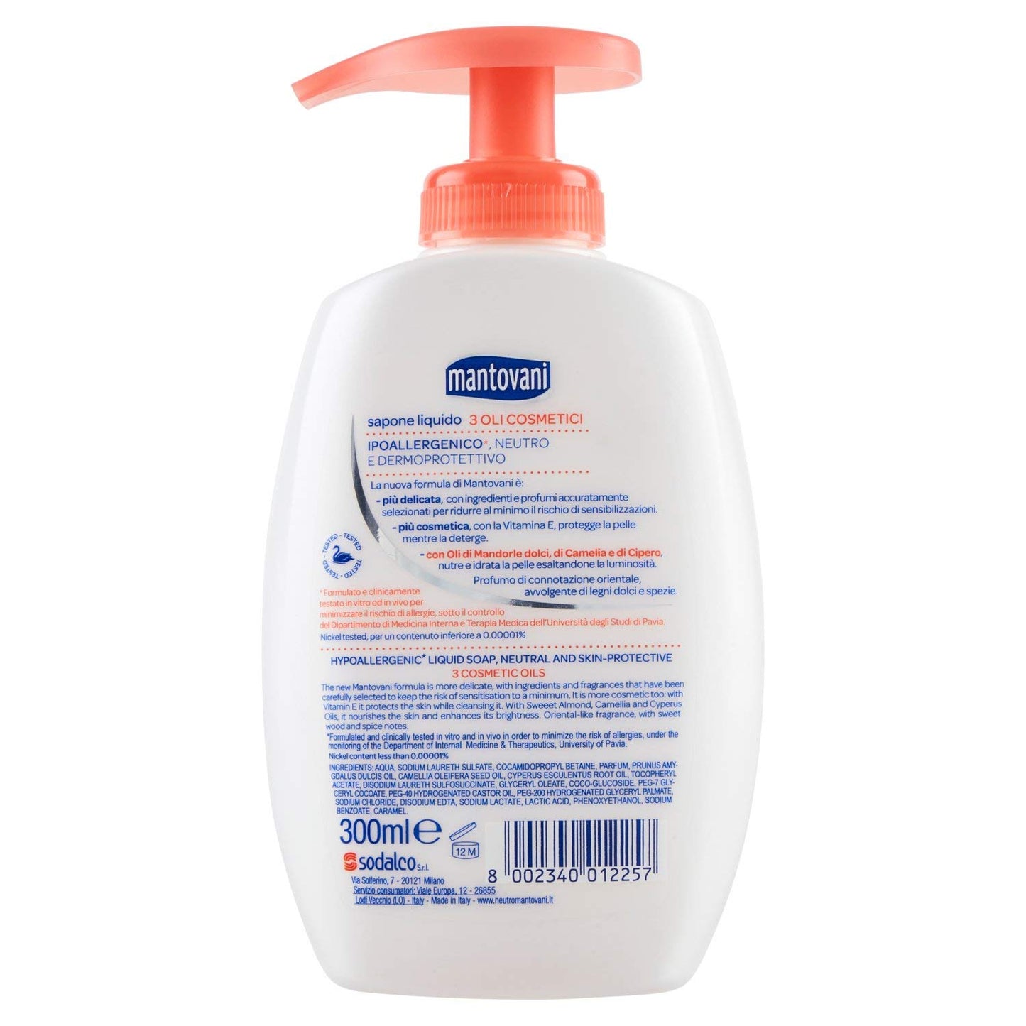 Mantovani Sapone 3 Oli Erogatore Ml.300