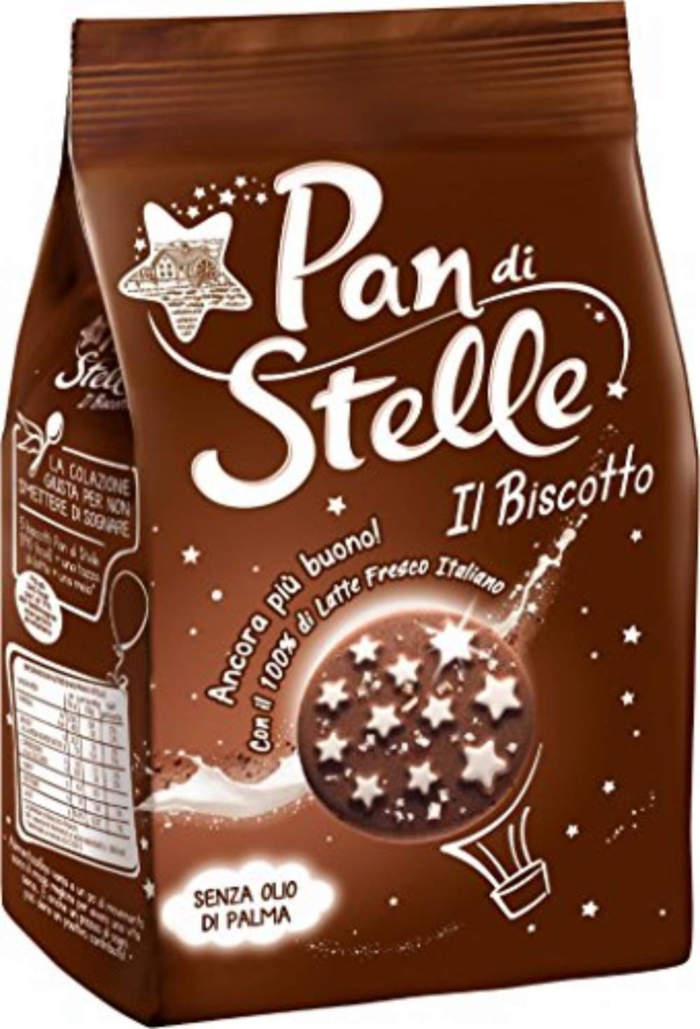 Mulino Bianco Pan di Stelle Biscotto con Cacao, Nocciole e Molte Magiche Stelline di Glassa 350g, Confezione da 2