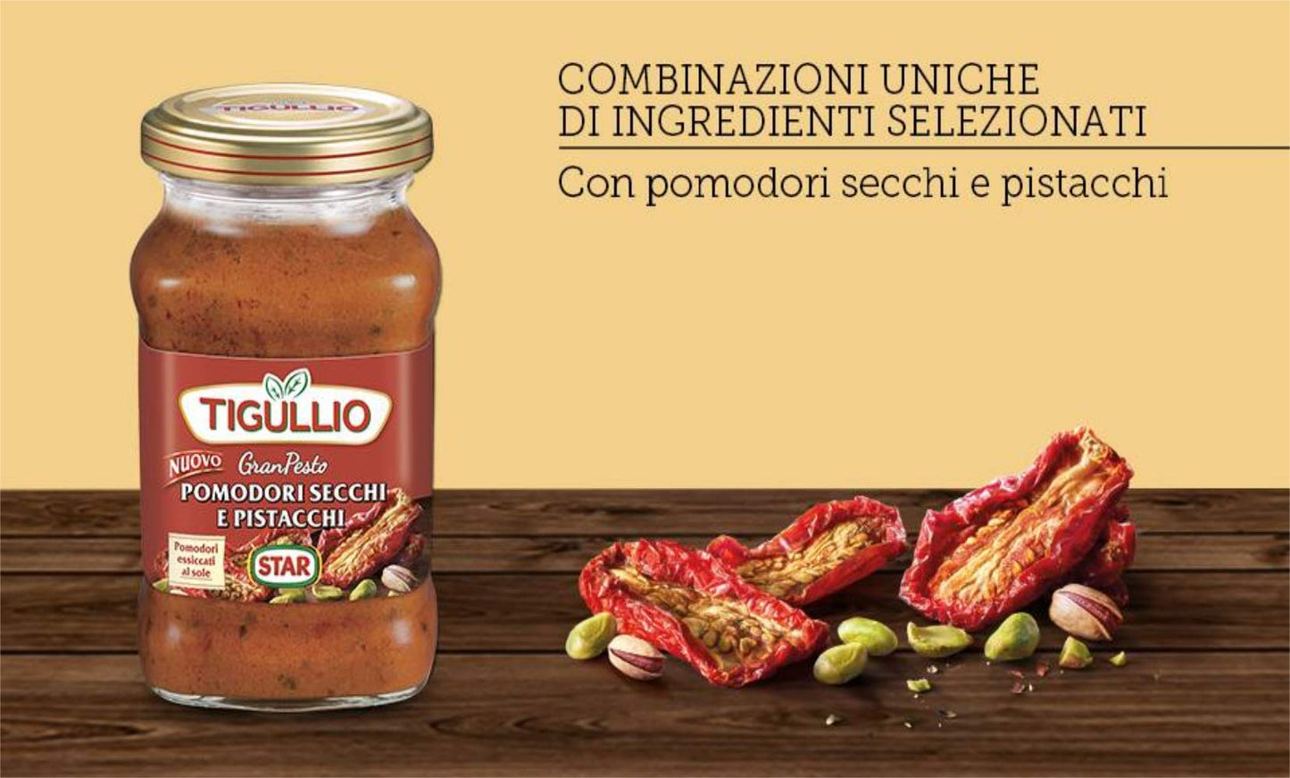 Tigullio: Pesto Pomodori Secchi e Pistacchi - Pesto di Pomodori Secchi e Pistacchi - 6,42 Oncia Fluida (190ml) Confezioni (confezione da 4)