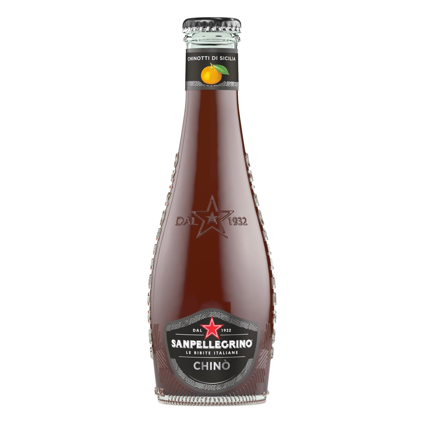 BIBITE SANPELLEGRINO, Chinò, Bevanda Gassata Analcolica, Gusto Chinotto - 24 bottiglie in vetro da 200ml