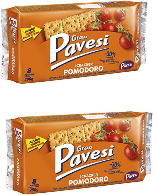 Gran Pavesi: "I Craker Pomodoro" Gusto di pomodoro - 280g , confezione da 2
