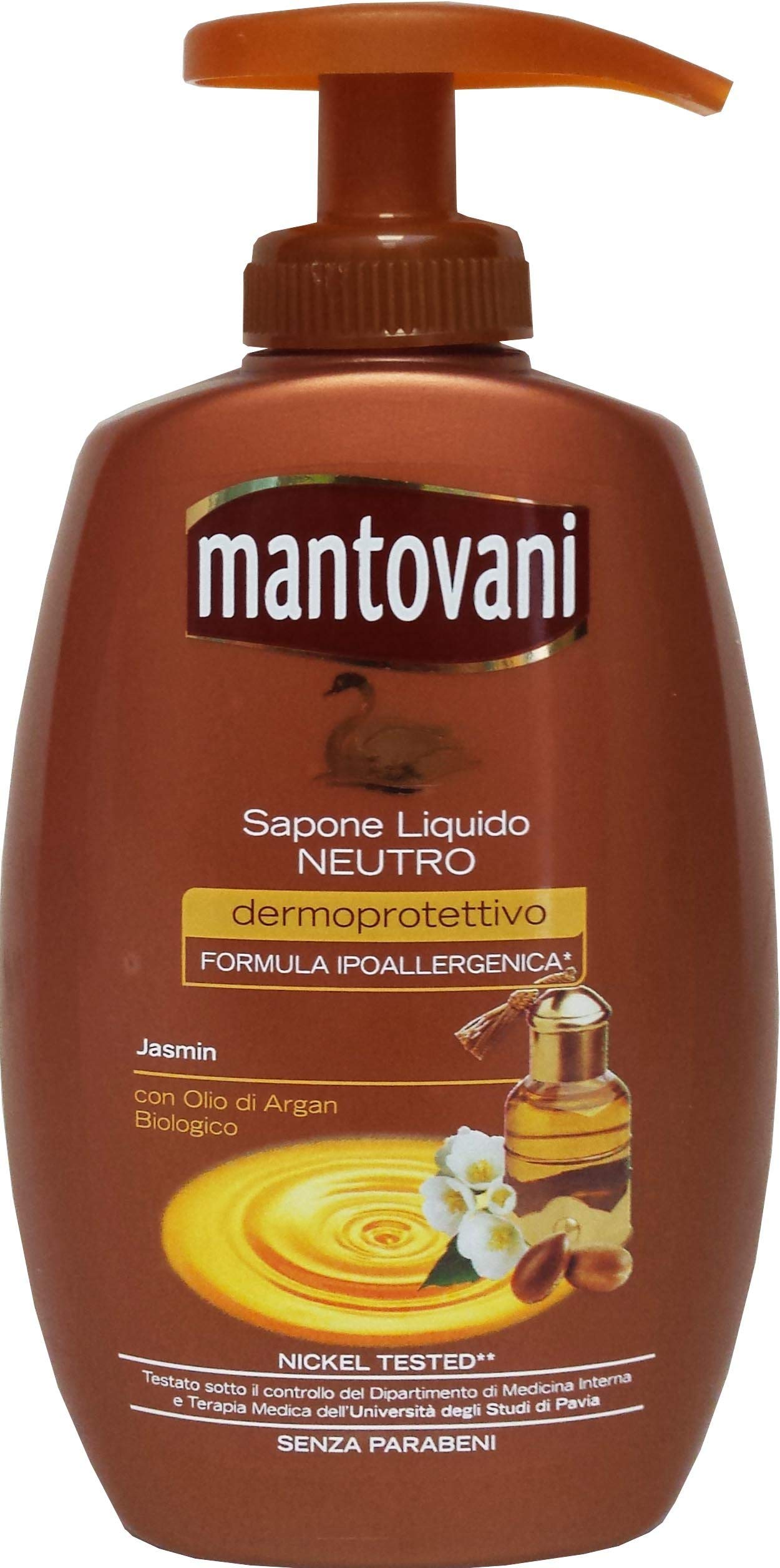12 x MANTOVANI Sapone Liq.Bio Neutro Jasmine C/Olio D'Argan 500Ml