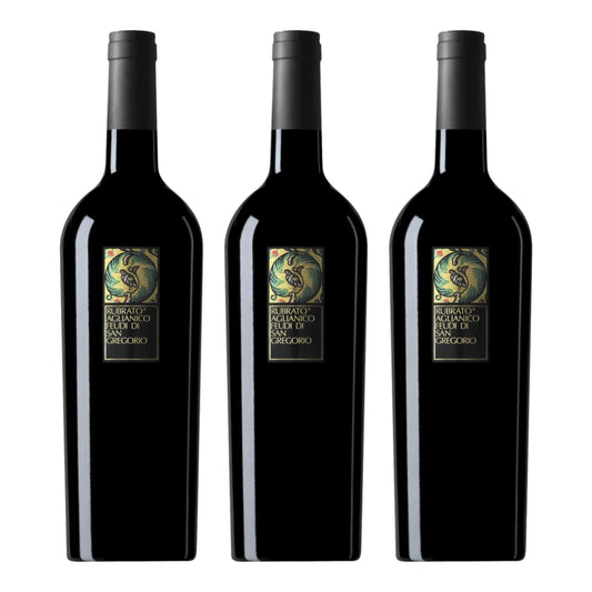 Feudi di San Gregorio | Rubrato Vino Rosso Irpinia Aglianico Annata 2021 | Confezione da 3 Bottiglie da 375ml