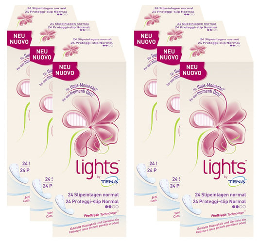 Tena Lights, salvaslip per bolle normali e sensibili, normale, confezione da 6 (6 x 24 pezzi)