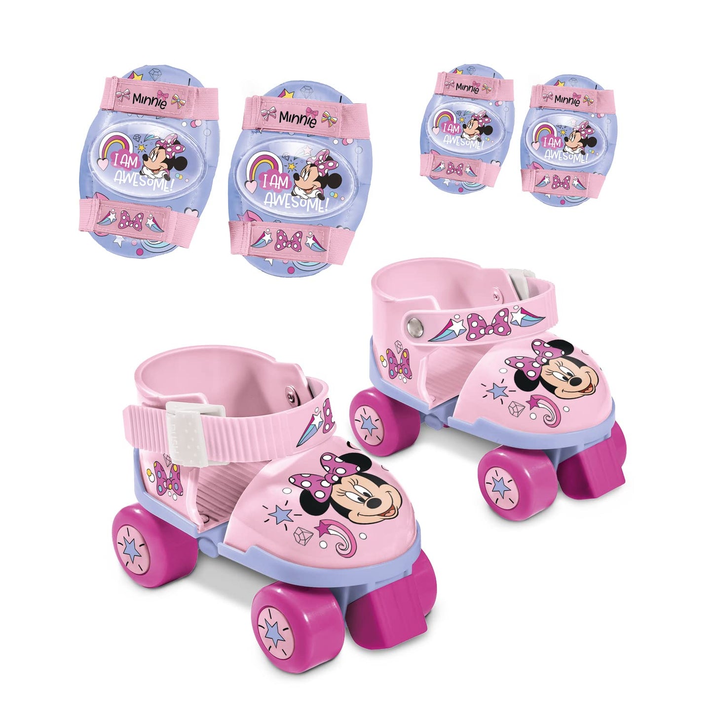 Mondo Rotelle Skate Minnie, Pattini A Per Bambina, Rosa (Pink), Regolabile dal 22 al 29