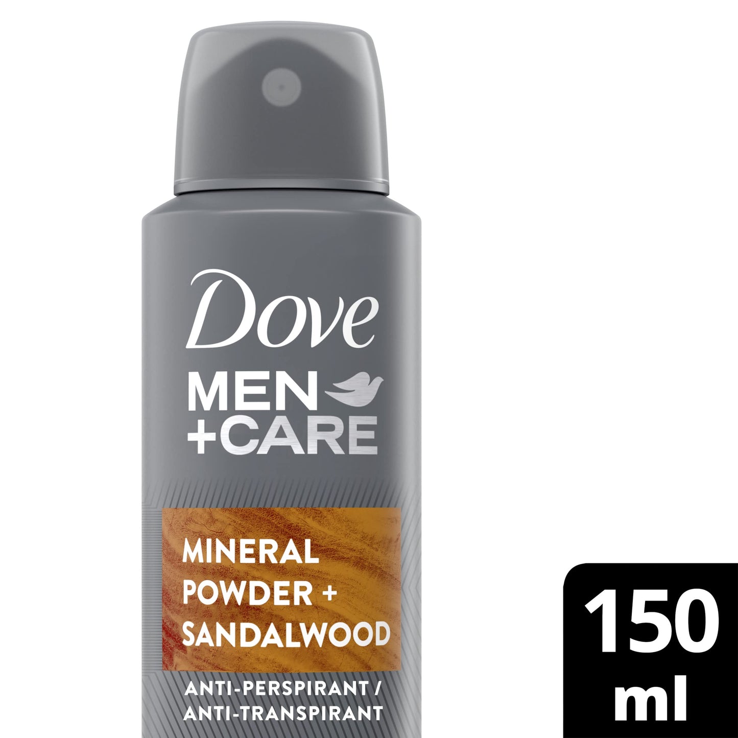 Dove Men+Care Deodorante Spray Talc Mineral & Sandalwood, con 1/4 di Crema Idratante, Deodorante Uomo Antitraspirante Senza Alcol, Fino a 48 Ore di Protezione, 6 pezzi da 150 ml