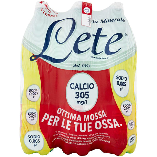 Lete Channel Acqua Minerale Effervescente Naturale - 6 x 1.5 L