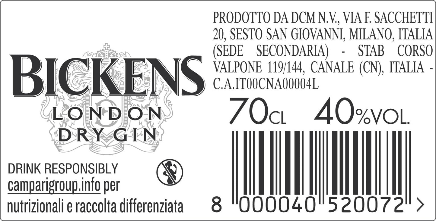 Bickens - London Dry Gin, 70 cl, 40% Vol