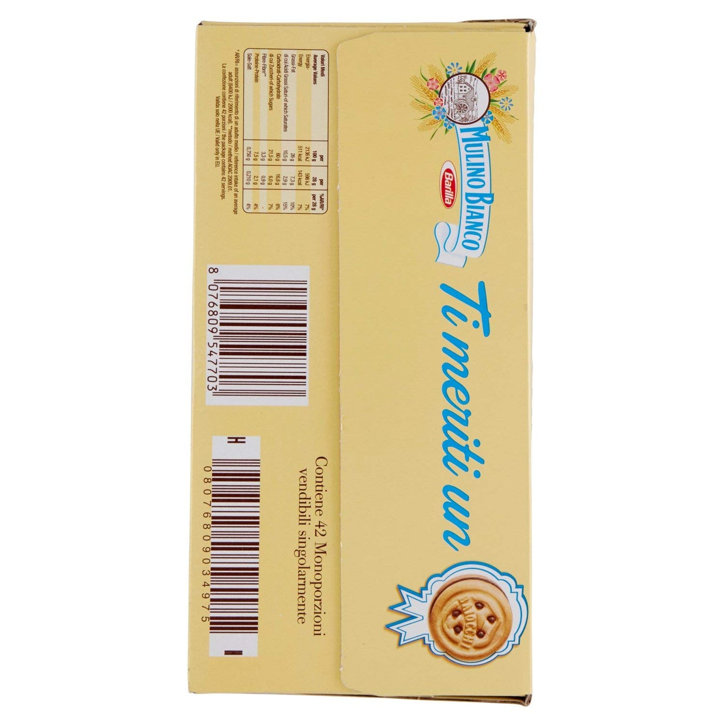 Mulino Bianco Espositore Snack Baiocchi con Crema di Nocciola e Cacao - Pacco da 42 Pezzi (1180 gr)
