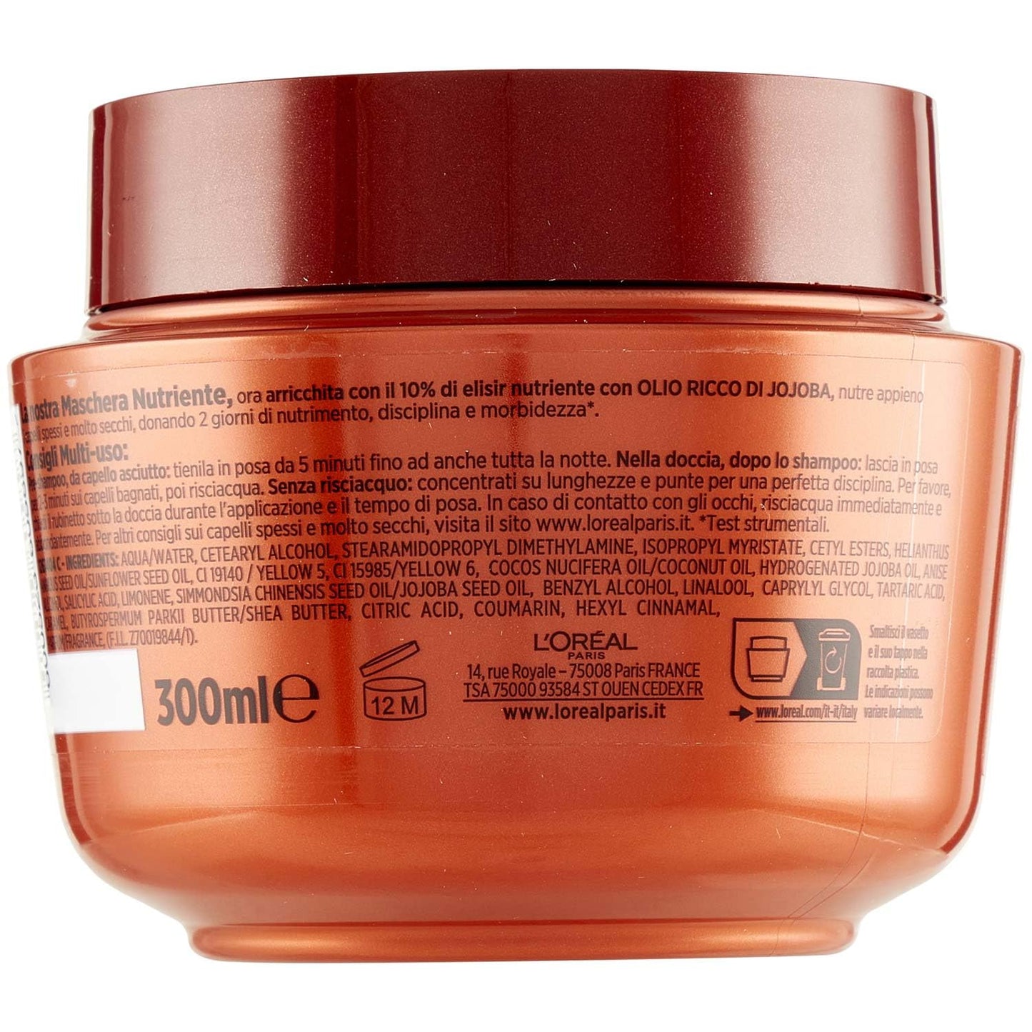 L'Oréal Paris Elvive Maschera Nutriente, Olio di Jojoba, 300ml