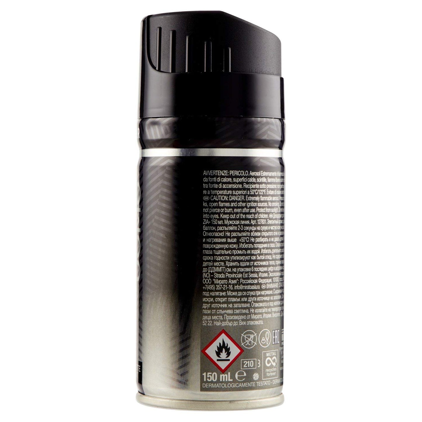 Malizia Malizia Silver Eau de Toilette Deo, Uomo, 150 ml