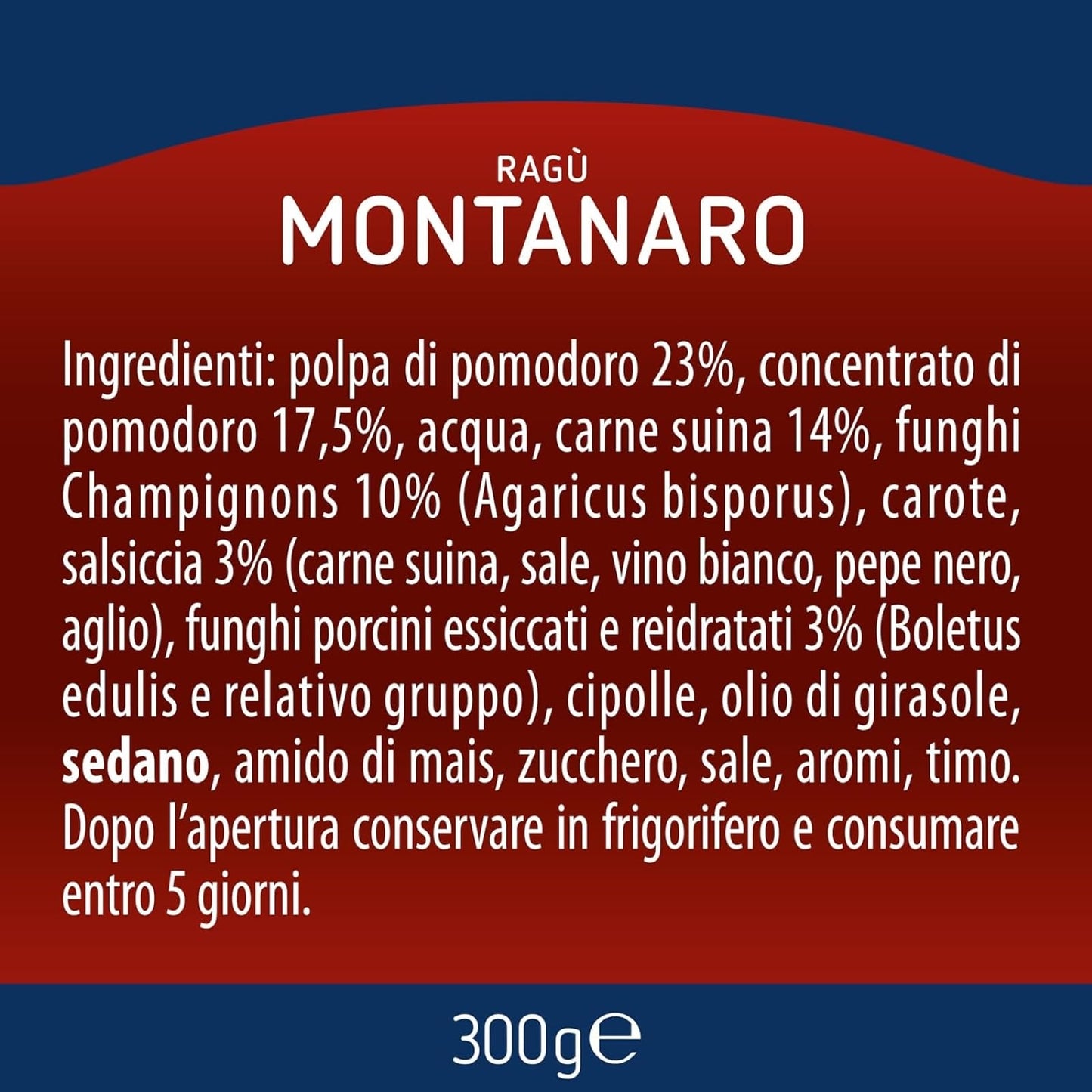 Barilla Sugo Ragù Montanaro, Salsa Pronta al Pomodoro con Salsiccia e Funghi, Sugo Pronto, Confezione da 8x300g