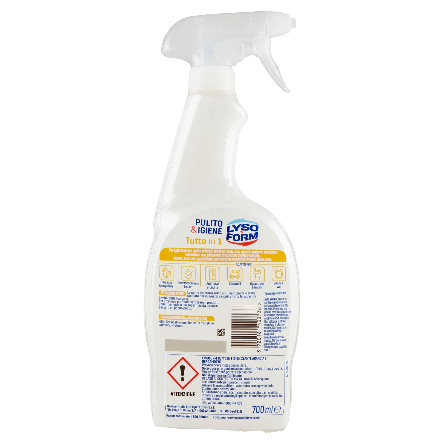 LYSOFORM TRG TUTTO IN 1 ARANCIA E BERGAMOTTO 700 ML IT