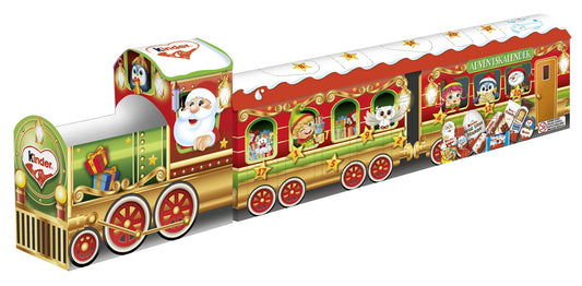 kinder Mix Calendario dell'Avvento con treno 3D, calendario dell'Avvento con deliziose specialità al cioccolato, 1 calendario da 221 g