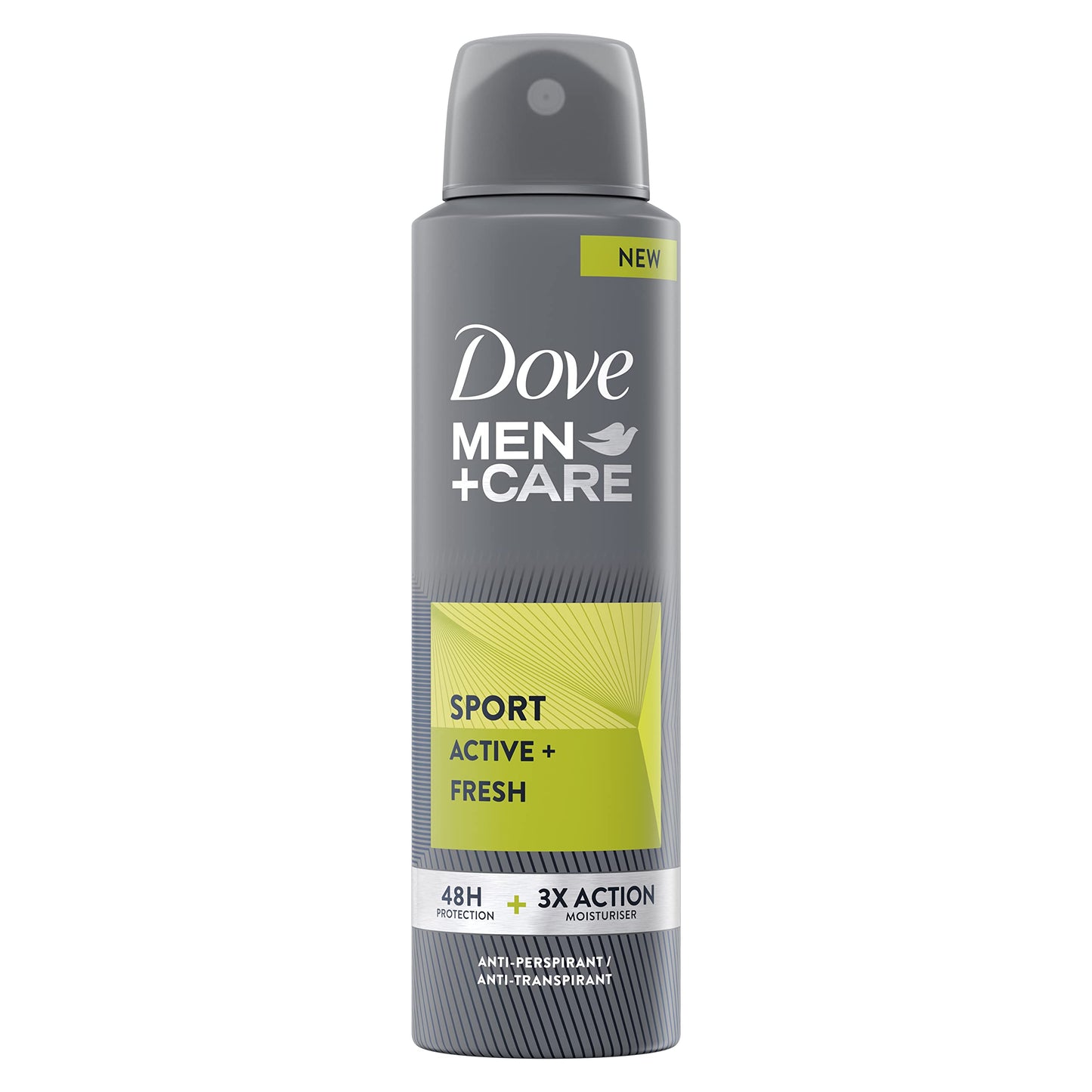 Dove Men+Care Deodorante Spray Sport Active, con 1/4 di Crema Idratante, Deodorante Uomo Antitraspirante Senza Alcol, Aiuta a Ridurre le Irritazioni, Fino a 48 Ore di Protezione, 6 pezzi da 150 ml