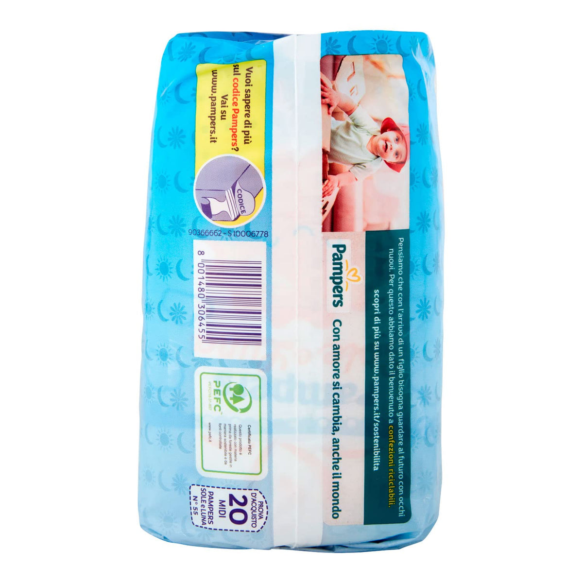 PAMPERS SOLE E LUNA MIDI x20