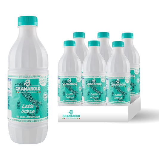 Granarolo, Latte Intero UHT da Latte Crudo per l'Alta Qualità 1 lt, 6 Confezioni di Latte Italiano, Mantiene lo Stesso Quantitativo di Proteine del Latte di Partenza grazie al Trattamento Termico
