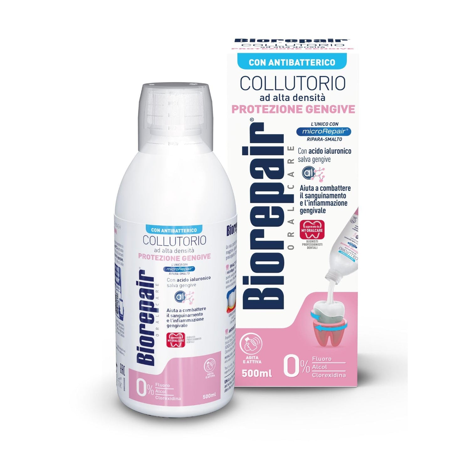 Biorepair, Kit Oral Care Protezione Gengive, Contiene Spazzolino e Dentifricio per Protezione delle Gengive, Filo Interdentale Espandibile, Collutorio per la Protezione delle Gengive