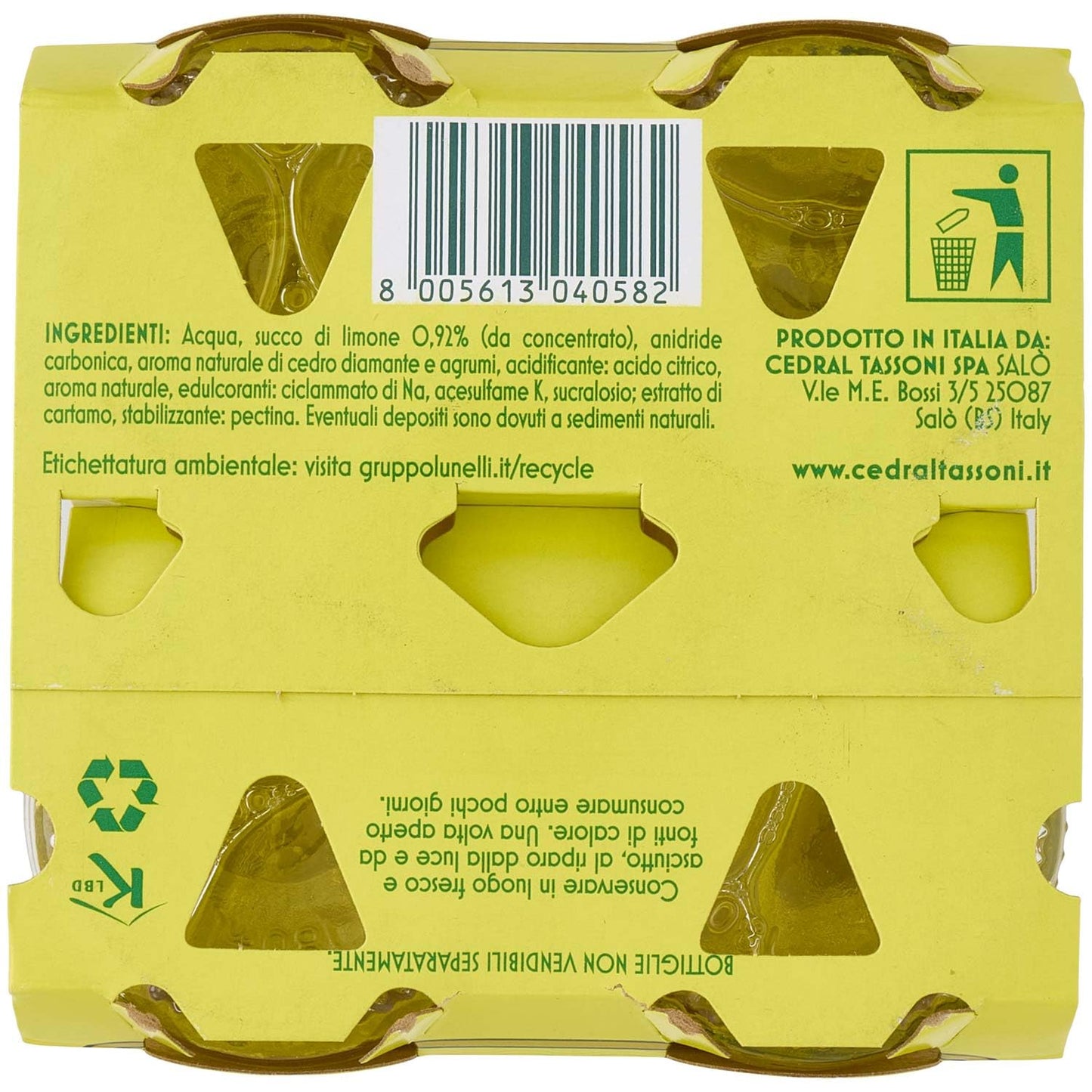 Tassoni Cedrata Zero, 4 x 720ml
