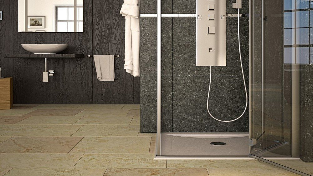 Bonomini 5220CR50S7 Sifone “LYONNAISE” per piatti doccia ultra sottili, con coperchio plastica, Nero, cromato