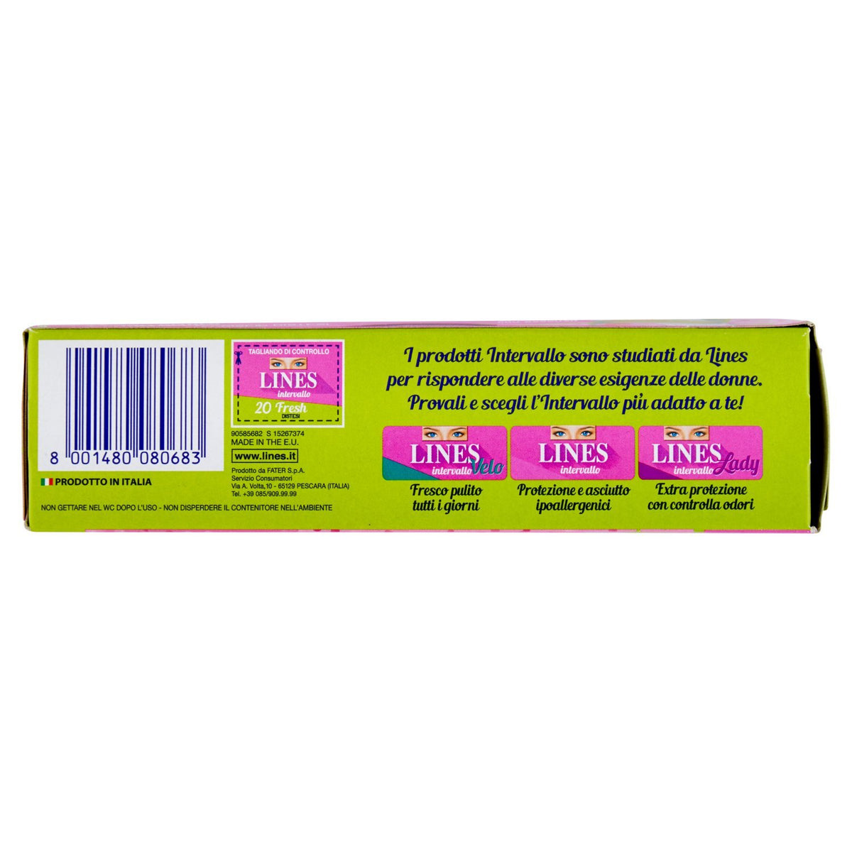Lines intervallo fresh disteso x20 -Salvaslip distesi