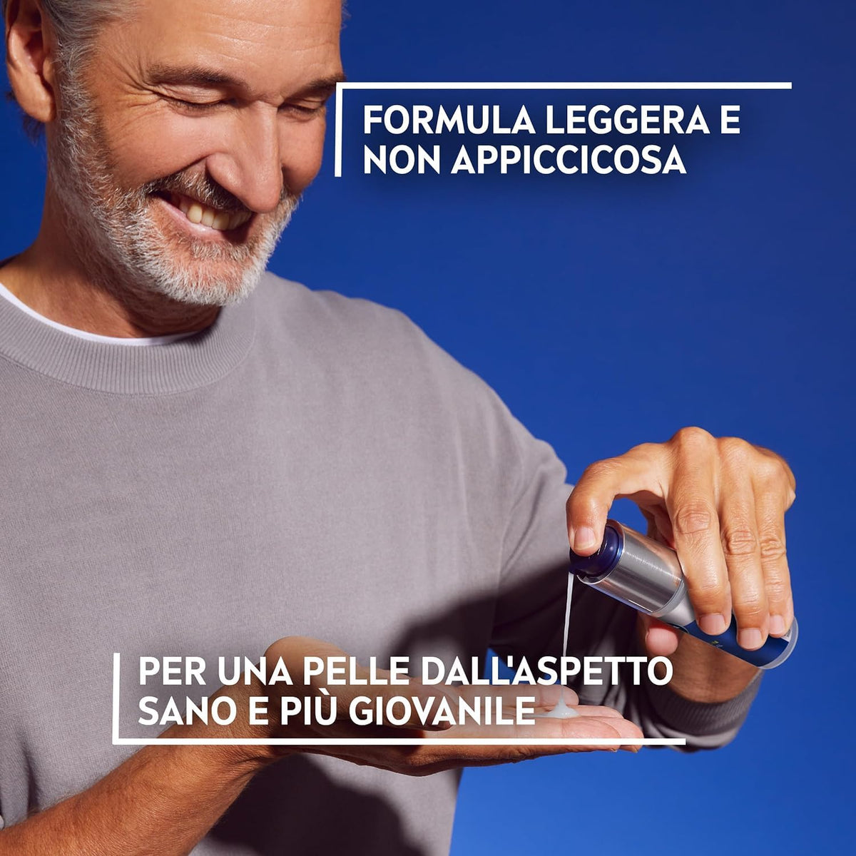 NIVEA MEN Anti-Age Hyaluron Hydro Gel Viso Uomo 50ml, Crema Viso uomo in gel per pelli mature, Crema viso acido ialuronico in gel idratante, rivitalizzante e rinfrescante
