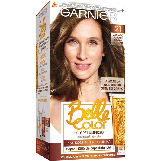 Garnier Belle Color Colorazione Permanente, 21 Castano Chiaro Dorato - 1 Pacco